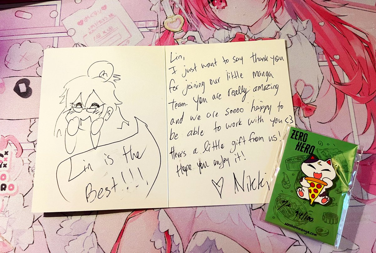 Got a little gift in the mail from @ZeroHeroManga !! So happy to be working with such lovely people 🥰