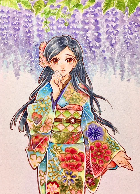 #このタグをみた人はド正面イラストを貼る  最近はデジタルが多いけど、 アナログも描いてます٩( ᐛ )و  #コピック #コピックイラスト #アナログイラスト #創作