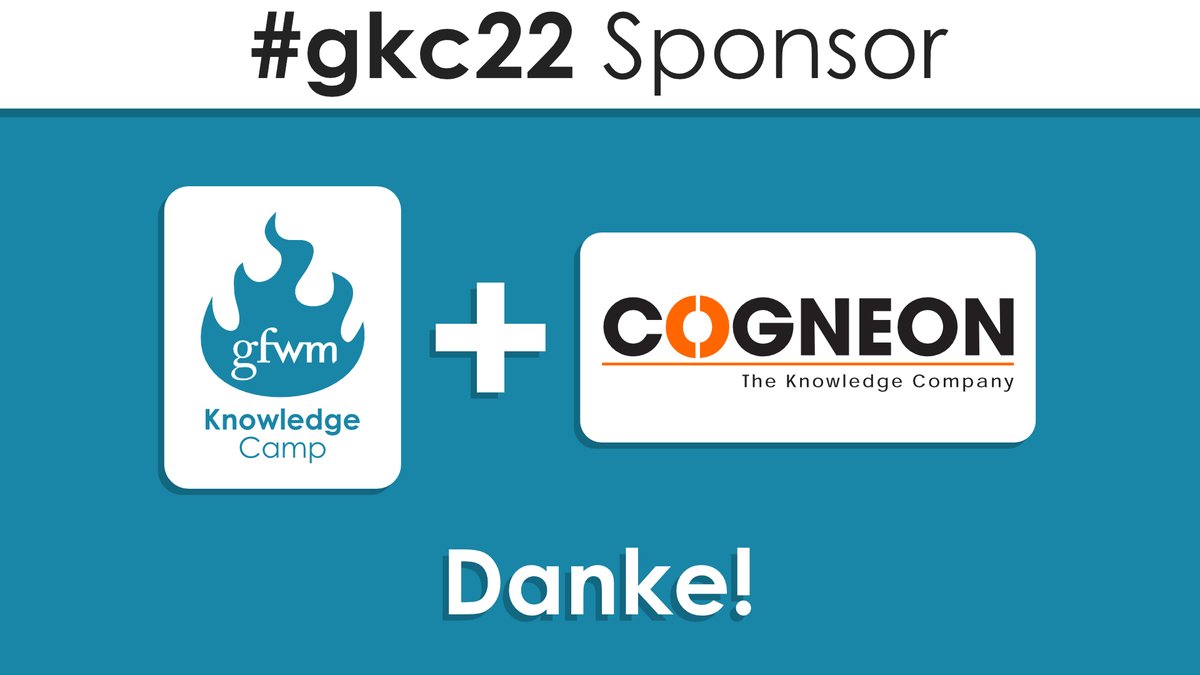 Danke @cogneon (Cogneon Akademie) für die Unterstützung beim #KnowledgeCamp 2022! ✨

Wir werden hier nun nach und nach alle Sponsoren und Partner des #gkc22 vorstellen. 📢

#gkc #gkc22 #knowledgemanagement #wissensmanagement