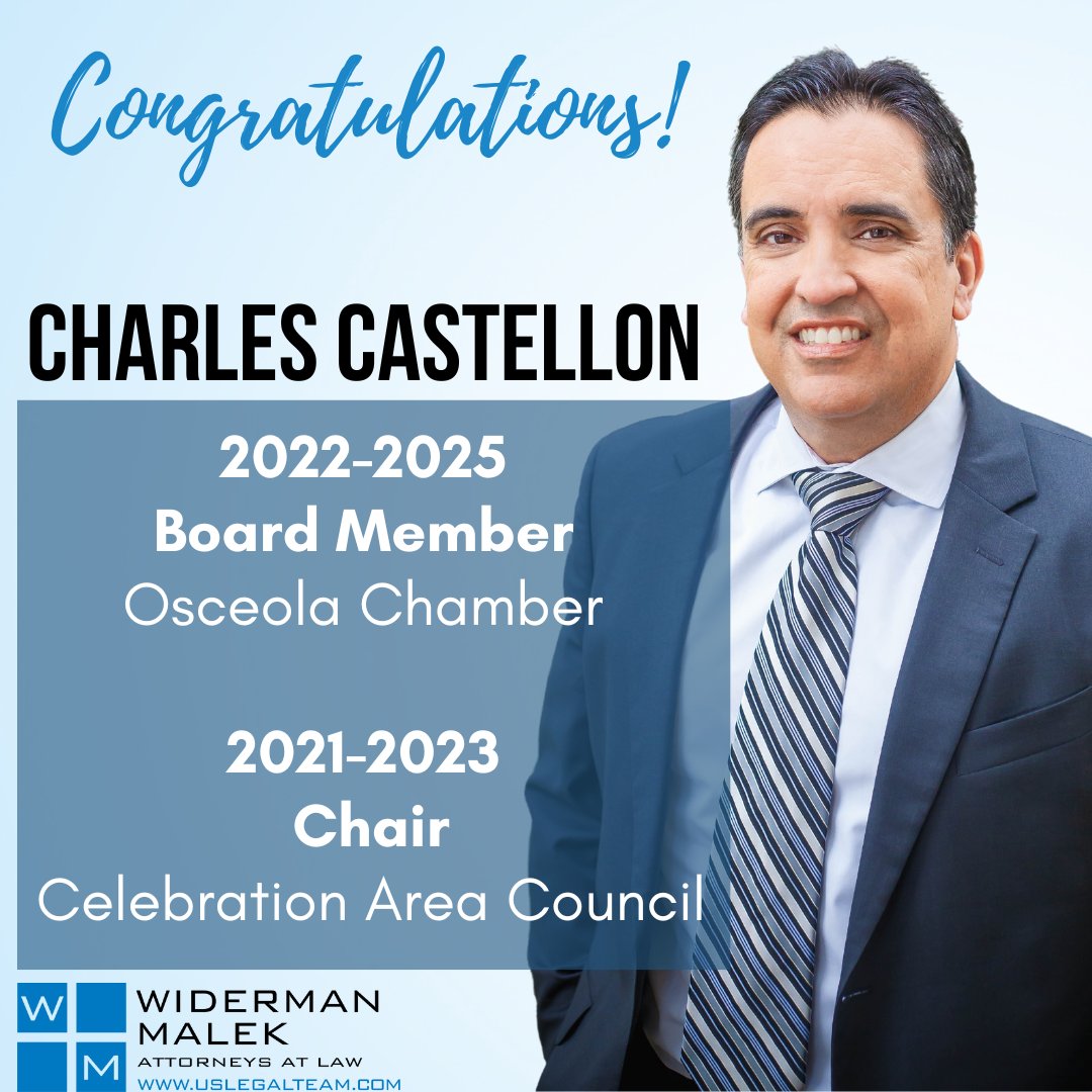 LegalTeamUSA's tweet photo. Congratulations to Charles on being elected to serve a three-year term as Board Member for the Osceola Chamber and for wrapping up his two-year run as CAC Chair. 

#osceola #lawfirm #FLattorney #law #osceolachamber #celebrationfl https://t.co/Q5CqQa7X0r