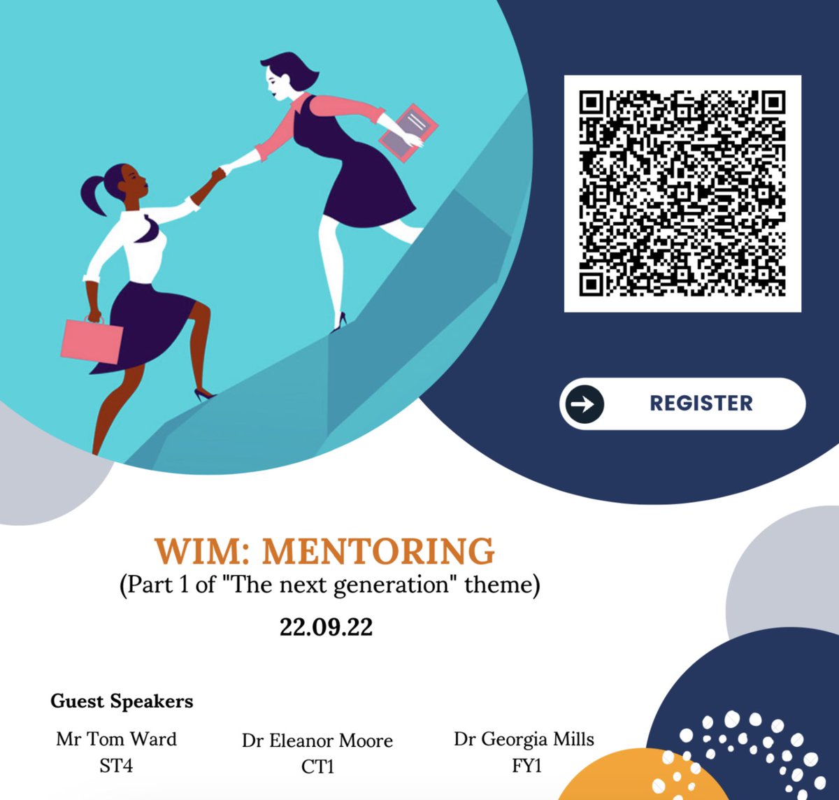 Women in Medicine: Mentoring 
Part 1 of “The next generation” theme
22.09.22
Register via the QR code