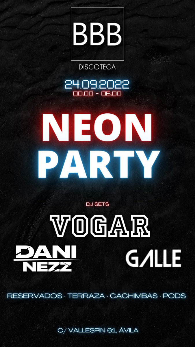 📆y el SÁBADO tenemos NEÓN PARTY con muchas SORPRESAS🤩