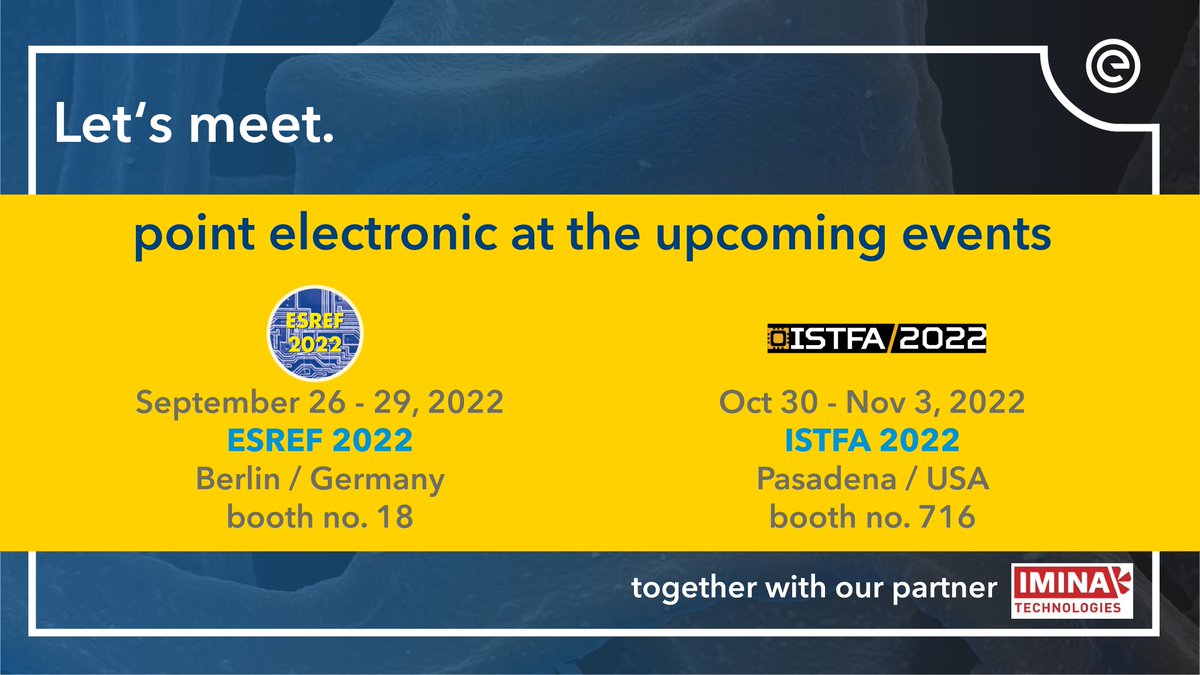 point_germany's tweet image. Do you have your calender handy? 📅✍️
Here are our next conference dates.

We would be happy to see you there! 

#PointElectronic #scanningelectronmicroscope #TransmissionElectronMicroscope #EBIC #TEM #SEM #ESREF2022 #ISTFA2022 #microscopy #EFA #FIB