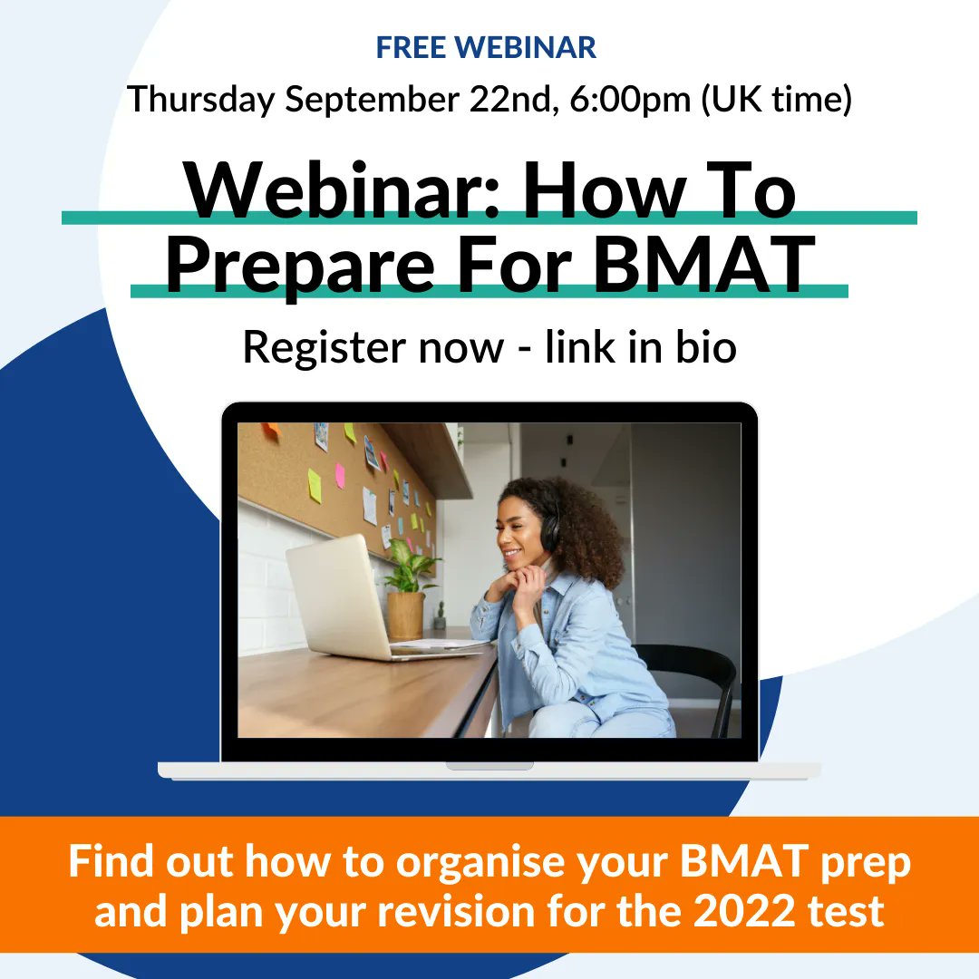 Sign up for this free webinar on Thursday to find out How To Prepare For BMAT buff.ly/3RQ4Ezy