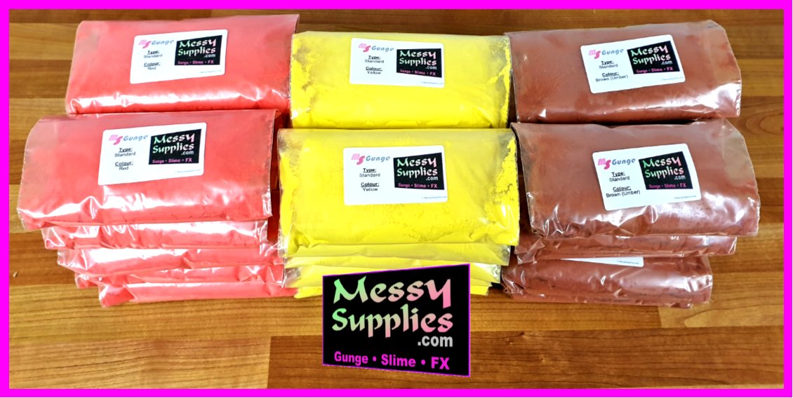 Colourful Gunge, Slime &amp; Messy FX for TV, Theatre, Fundraising and FUN!

Everything you need to get messy!
MessySupplies.com