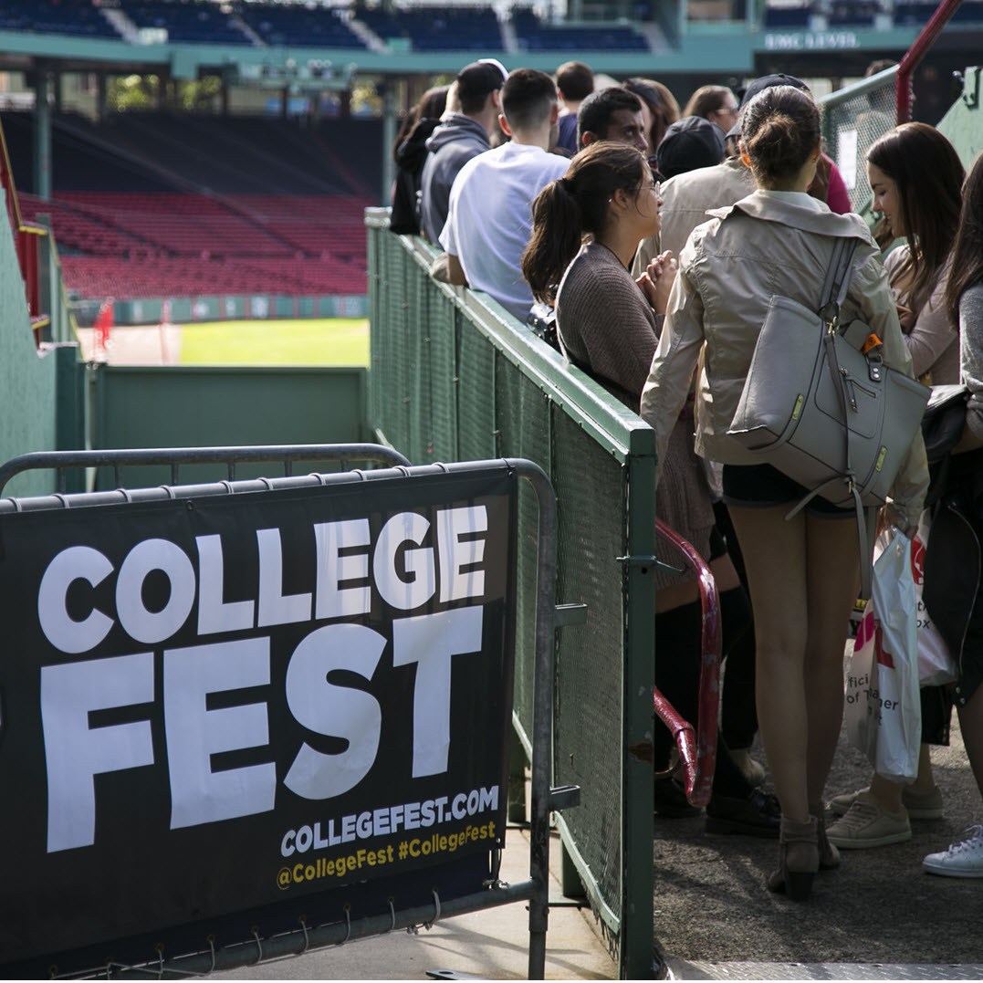 CollegeFest's tweet photo. Tomorrow is the day! Join us for #CollegeFest at #Fenway Park! Gate B, 11-5. #Free with college ID. No RSVP is necessary, but is recommended in order to skip the line &amp; have the chance to win additional prizes! https://t.co/PAR4foOAq7 https://t.co/hubPlWNu7x