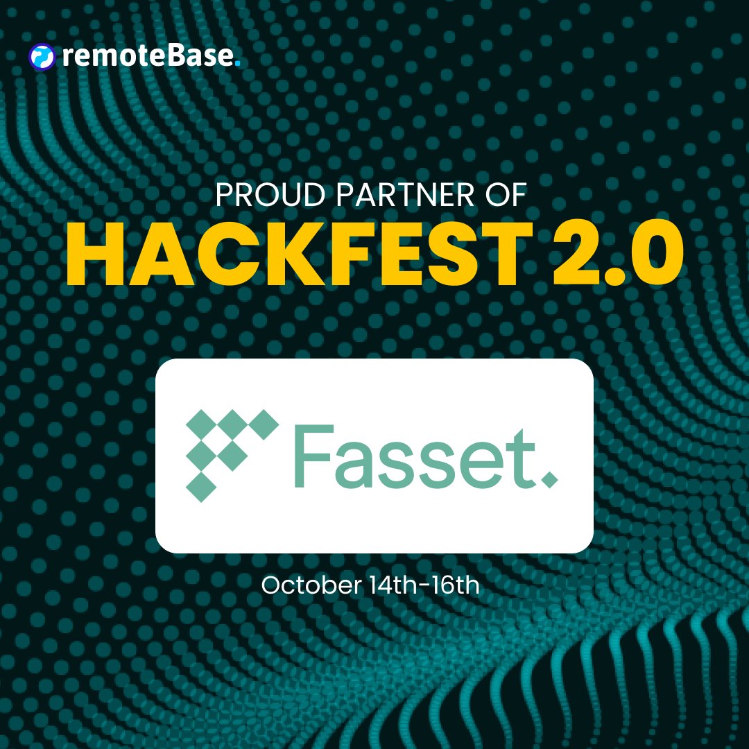 RemotebaseHQ's tweet photo. We are proud to announce our esteemed partner @fasset_official for HackFest 2.0.

Register Here: https://t.co/piEMn7bfK9

Fasset is an internationally regulated Digital Assets Gateway with an aim to connect the next billion to buy, sell, send and store digital assets.

#Hacking https://t.co/1a4WBkqiUI