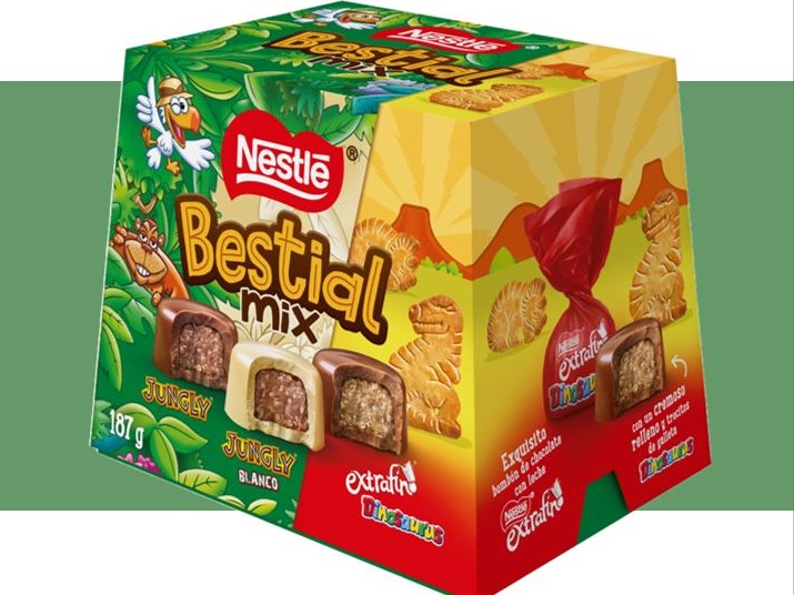 Nestle_es's tweet photo. 📢Ya está aquí #BestialMix, un irresistible surtido de bombones que combina todo el sabor de Nestlé #Jungly 🍫con el de Nestlé Extrafino Dinosaurus ¿A qué esperas para probarlo? + info 👉 https://t.co/oVDcBYfCM7 #ChocolatesNestlé https://t.co/9aSt2lBnzn