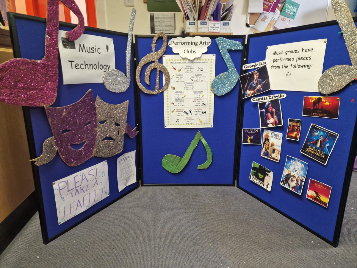 Come along and see what Music and Drama have to offer at the extra curricular fayre 🎶 🎭