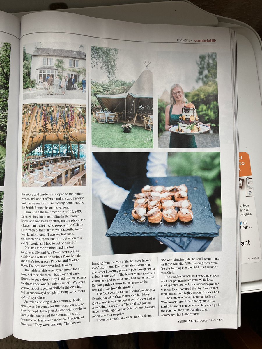 Fabulous report in <a href="/CumbriaLifeMag/">Cumbria Life</a> about our Christopher’s wedding. It’s a wonderful venue. YOUR wedding could be here, too! Contact <a href="/WeddingsAnnabel/">Weddings by Annabel</a>