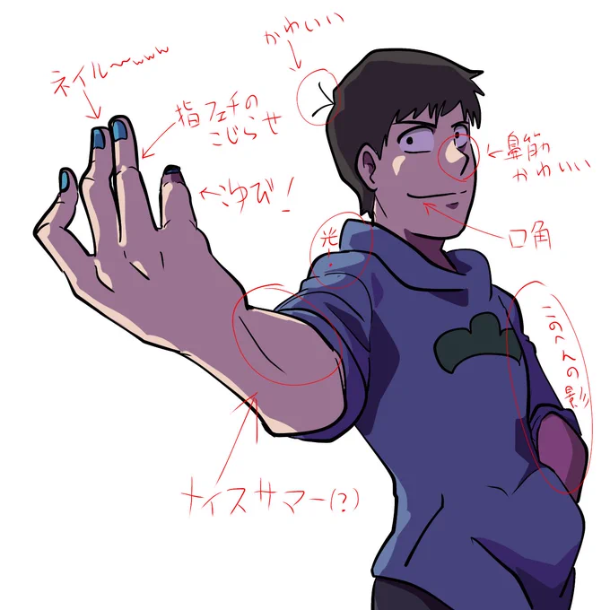 #自分の絵に書き込んで褒める
 ふふ… 