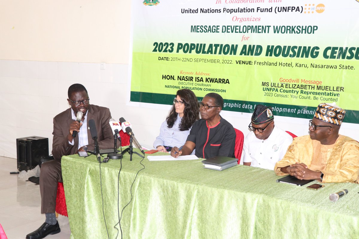 natpopcom's tweet photo. ONGOING:
UNFPA Resident Representative, @ullamuller represented by the Chief Technical Adviser for Nigeria 2023 Census, @collins_opiyo making remarks at the Message Development Workshop for 2023 Population and Housing Census going on at Freshland Hotel in Nasarawa State. https://t.co/eqQ5OI3iPK