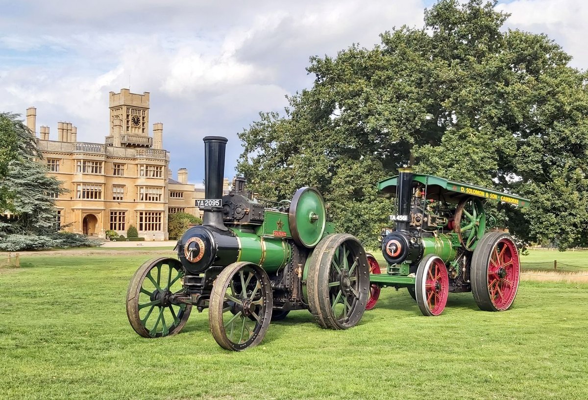 Lovely view of and 'Dorothy' and new additional 'Phoenix', a Clayton and Shuttleworth 6NHP General Purpose Traction Engine, in front of Shuttleworth House. Just two of the Industrial Heritage collection of exhibits, maintained and operated by #SVASVolunteers Pic - Archie Boyle