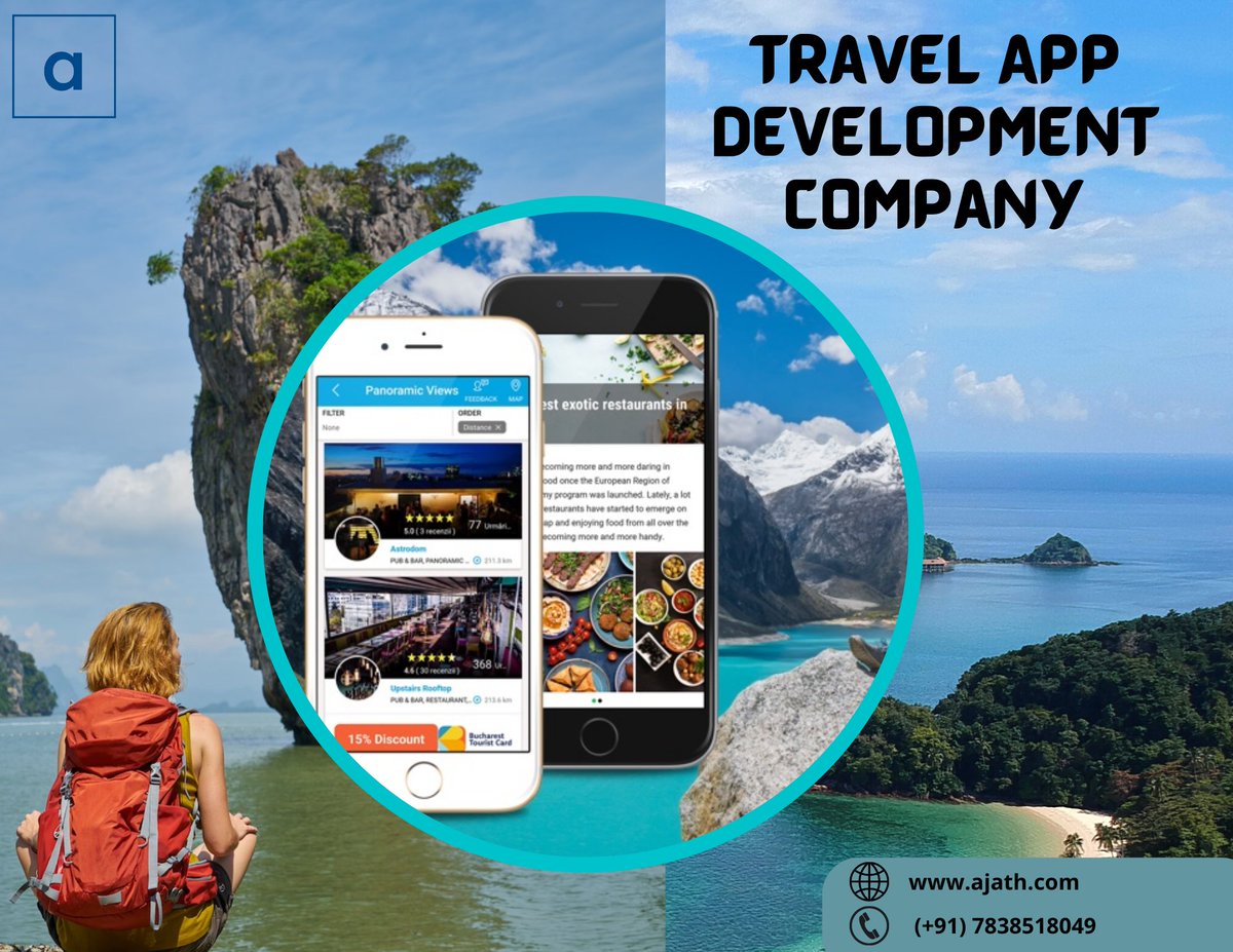 Ajathinfotech's tweet image. Best travel app development company in india 
.
.
.
#MobileAppDevelopmentCompanies
#TopMobileAppDevelopmentCompany
#TopMobileAppDevelopmentCompanies
#BestMobileAppDevelopmentCompany
#BestMobileAppDevelopmentCompanies
#Mobileappdevelopers
#Mobileapplicationdevelopers