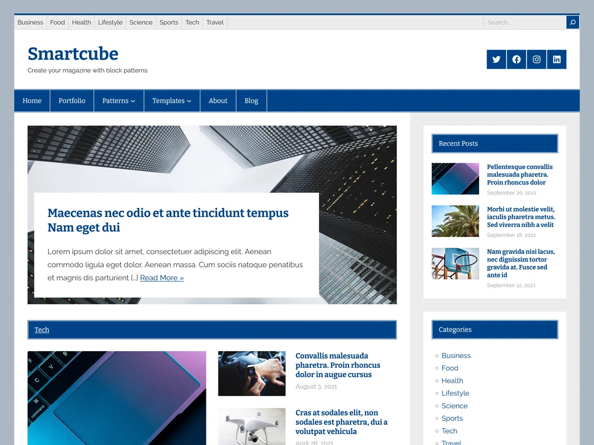 Screenshot of Smartcube WordPress Theme 