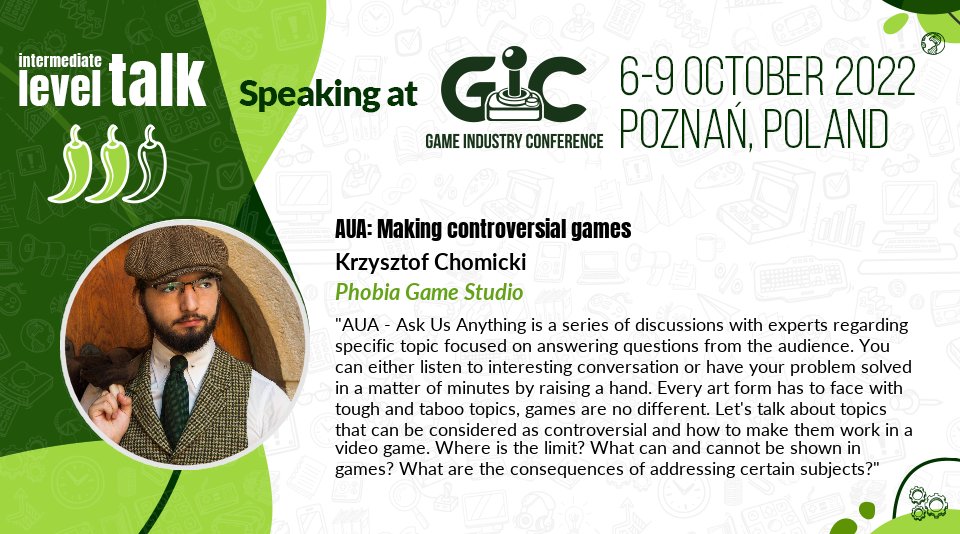 Krzysztof Chomicki (@khaloshtweets) on Twitter photo I'm one of the speakers at the "Ask Us Anything: Making controversial games" discussion at <a href="/gdcon/">Game Industry Conference</a>!
And yes - the infamous Carrion Switch icon will surely come up as a topic 👀
#GIC22 #gamedev #indiedev gic.gd/agenda/#wojcie… I'm one of the speakers at the "Ask Us Anything: Making controversial games" discussion at <a href="/gdcon/">Game Industry Conference</a>!
And yes - the infamous Carrion Switch icon will surely come up as a topic 👀
#GIC22 #gamedev #indiedev gic.gd/agenda/#wojcie…
