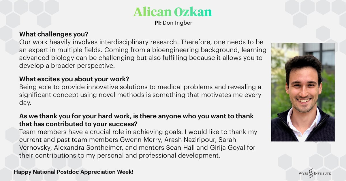 "Being able to provide innovative solutions to medical problems and revealing a significant concept using novel methods is something that motivates me every day," Says the subject of today's first profile, <a href="/OzkanPhD/">Alican Özkan</a>.  #PostdocAppreciationWeek