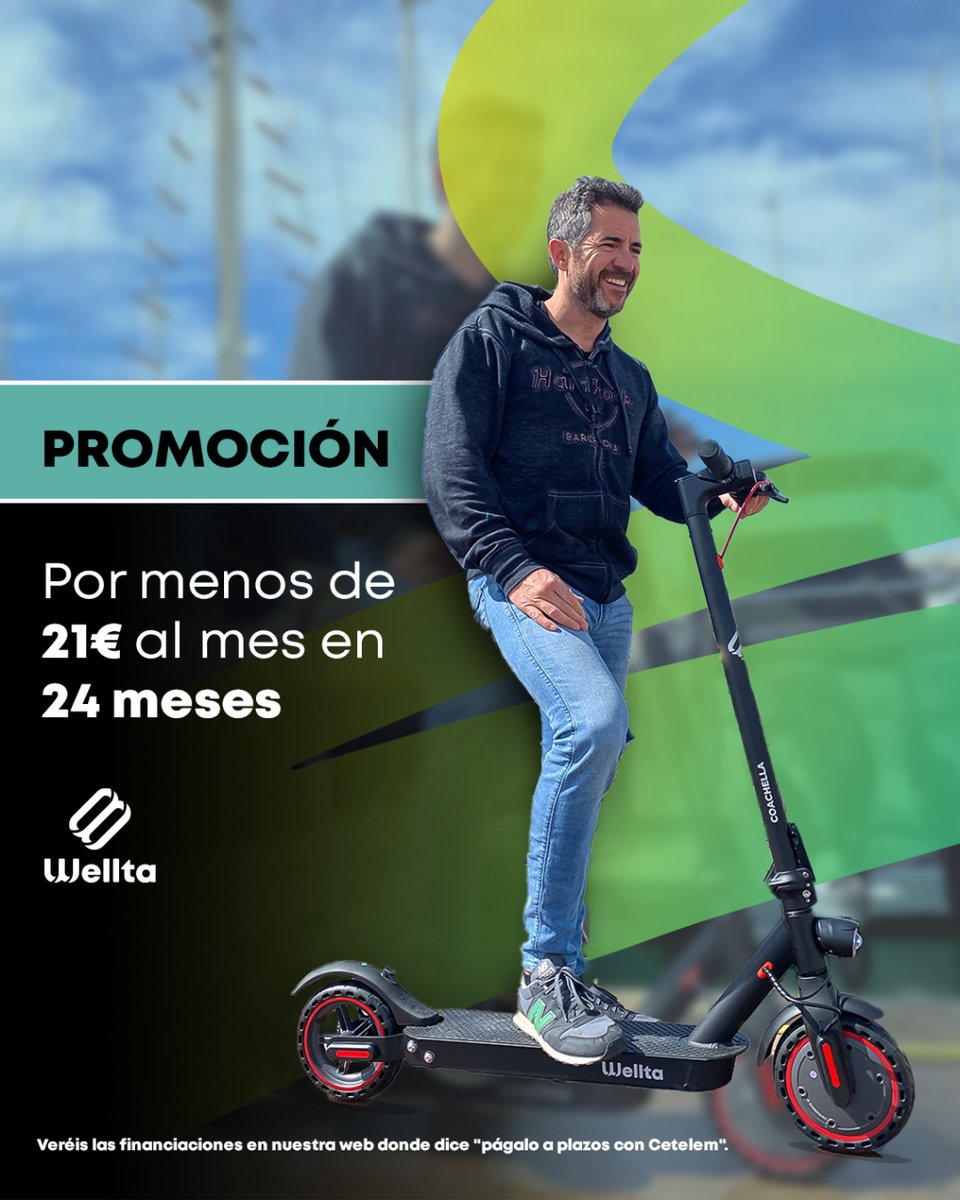 ¡En Wellta Motors ya puedes FINANCIAR tu patinete eléctrico! 🛴⚡

Compra tu Coachella ahora y la págala en los plazos que quieras. Así de fácil.

Descubre más aquí: bit.ly/3RKQXBS