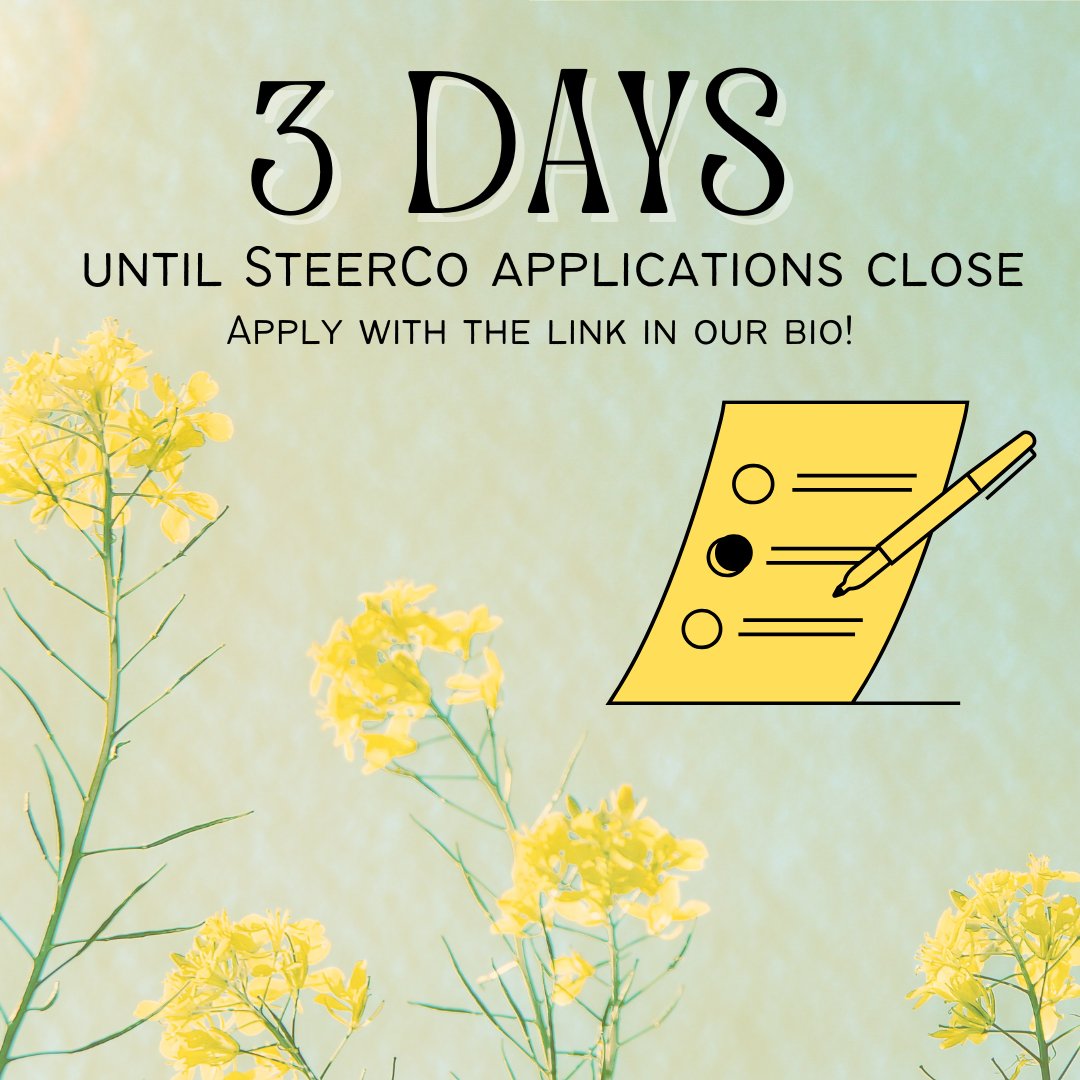 Our SteerCo applications are only open for another 3 days! Apply with the link in our bio or visit our MU Engage. DM us with any questions!