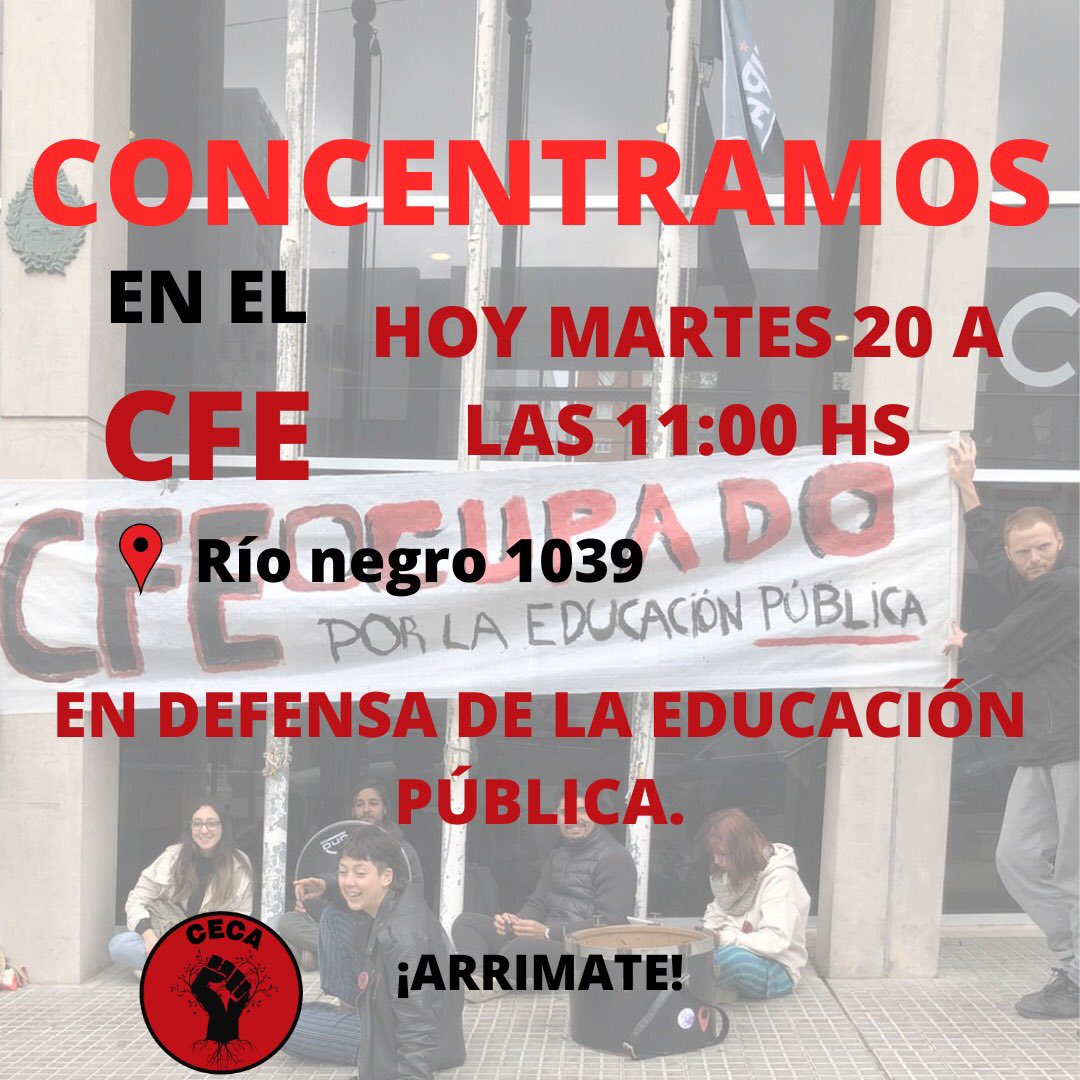 CecaAtlantida's tweet photo. ¡CFE OCUPADO POR LA EDUCACIÓN PÚBLICA! ✊🏽✊🏾✊🏼 sumate a la lucha.
 @CeipaEnLucha @GenesisGaCeb @LiberRomero2 @UFCycfe @FenapesUruguay @fenapespando @SidfeUy @FenapesAtlantid @GremioZorrilla @gdelmiranda @IntersindicalO @PITCNT1 @JovenesPITCNT https://t.co/qFpqCtNhS3