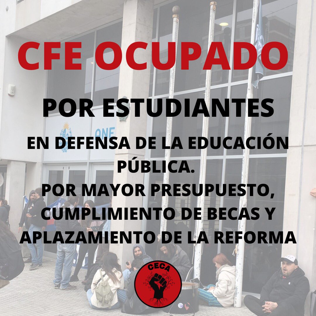 CecaAtlantida's tweet photo. ¡CFE OCUPADO POR LA EDUCACIÓN PÚBLICA! ✊🏽✊🏾✊🏼 sumate a la lucha.
 @CeipaEnLucha @GenesisGaCeb @LiberRomero2 @UFCycfe @FenapesUruguay @fenapespando @SidfeUy @FenapesAtlantid @GremioZorrilla @gdelmiranda @IntersindicalO @PITCNT1 @JovenesPITCNT https://t.co/qFpqCtNhS3