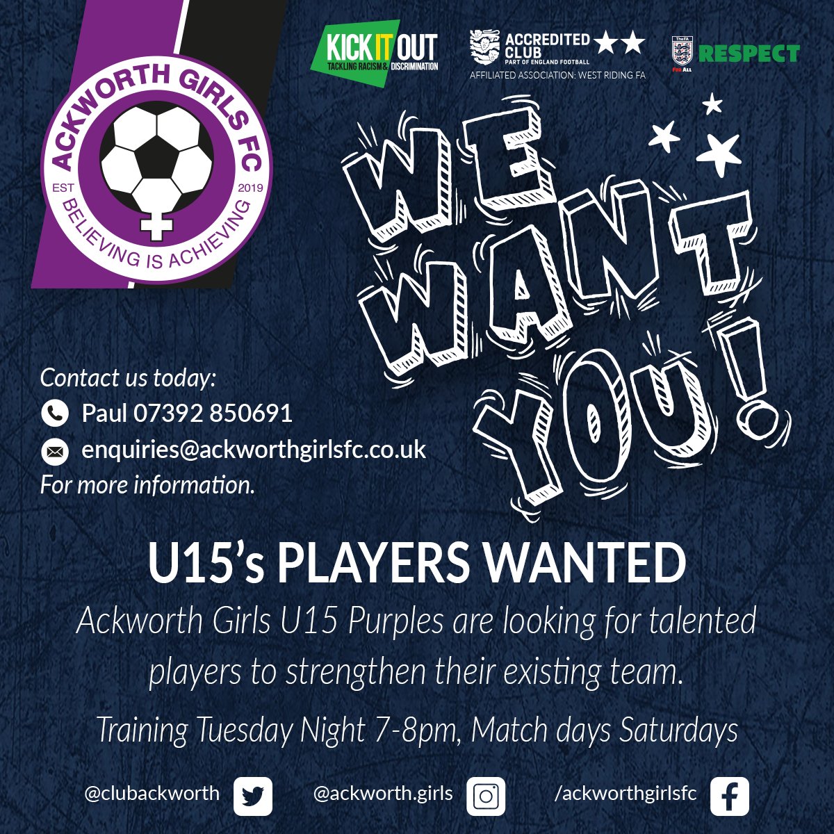 Ackworth Girls Football Club (@clubackworth) on Twitter photo 