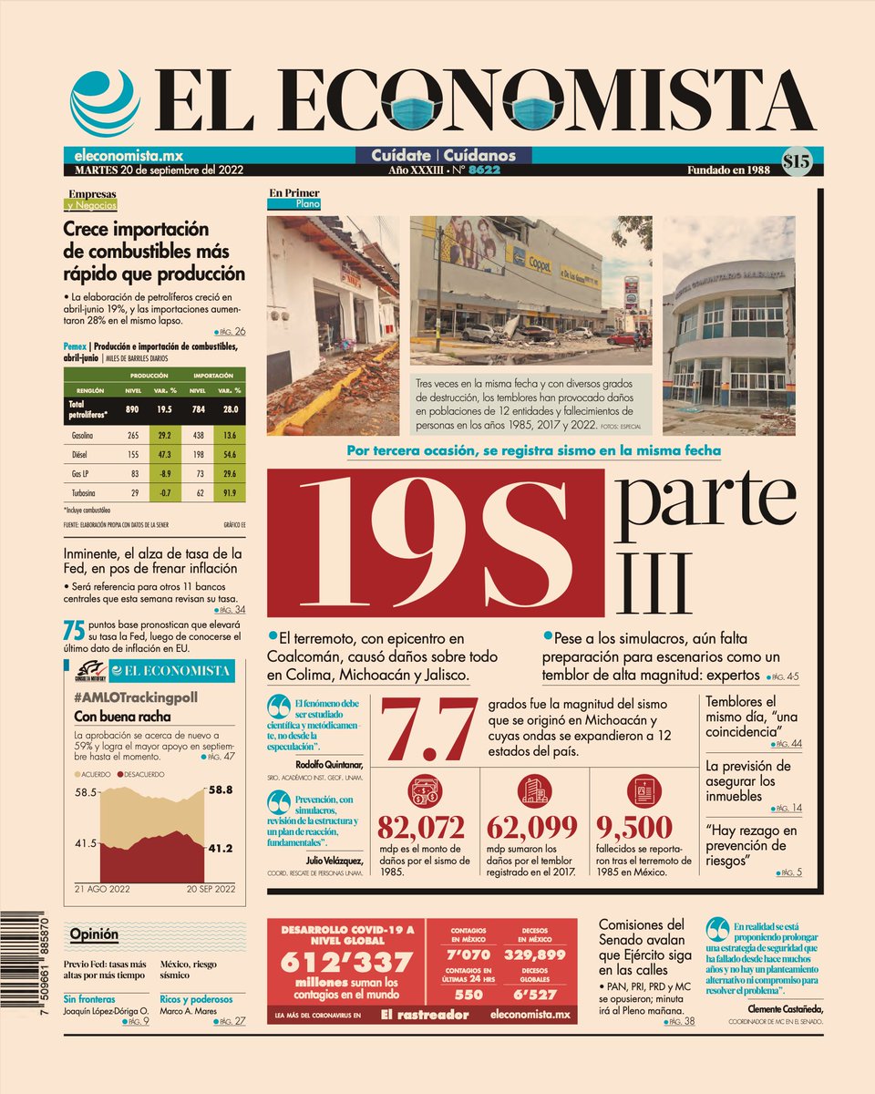 ESZ_smartgov's tweet photo. !Buen día! 

Te compartimos las #portadas de periódicos 📰 especializados en el sector #economía de 🇲🇽

Que tengas un excelente martes.
#ADarle✌️ https://t.co/JtjS58MfTh