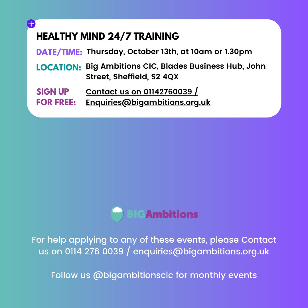 BigAmbitionsCIC's tweet photo. ✨October Events✨

There are a variety of #events, #jobsfairs, #webinars, #course, #training, and #opendays, upcoming in 📆October.

For support with applying to, or preparing for any of these events, please contact us.

#upcomingevents #news #southyorkshire https://t.co/JiDLVZyxeM