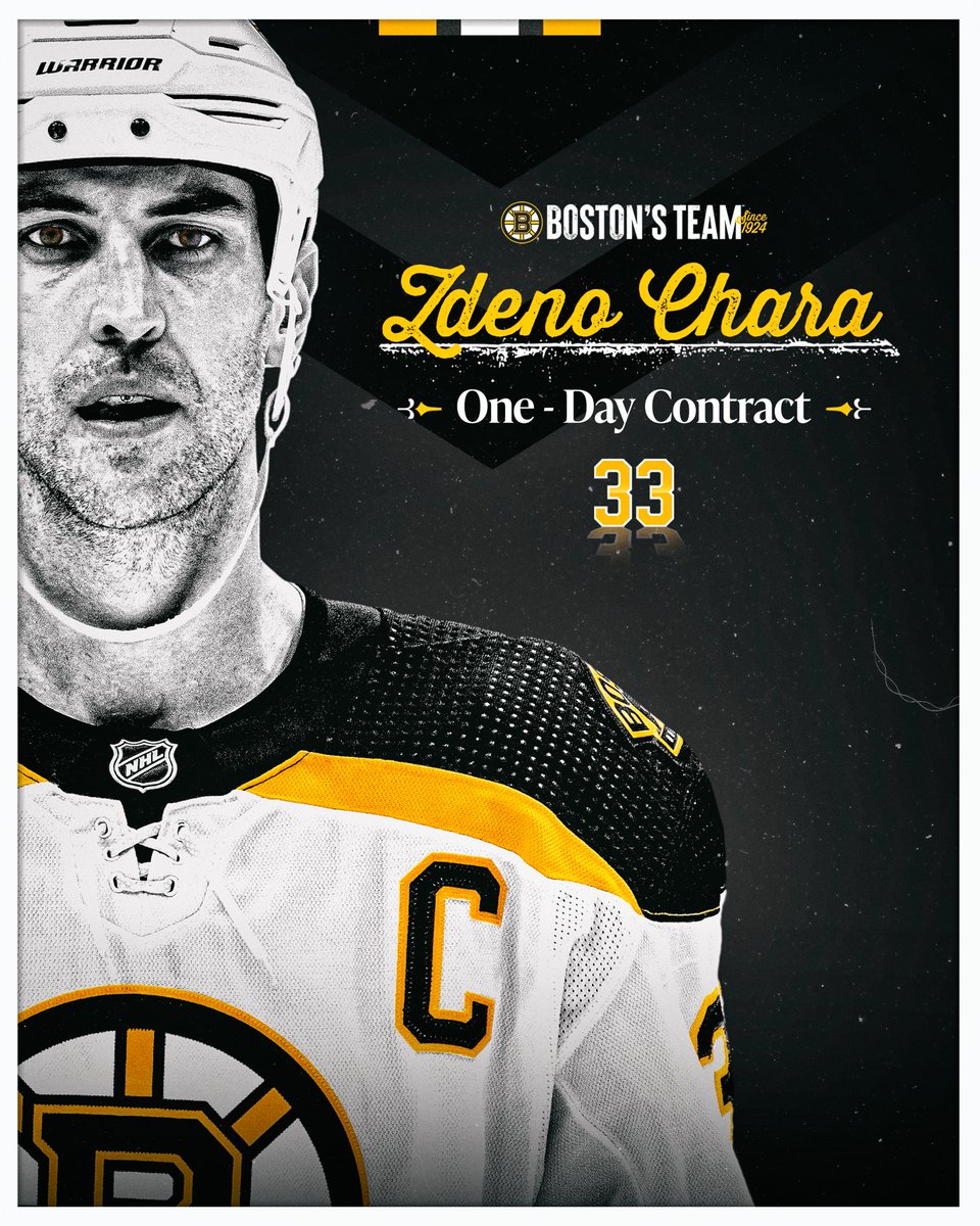 Back for one final bow. Zdeno Chara will return to @tdgarden this afternoon to sign a one-day contract and retire as a member of the #NHLBruins. Full details ➡️ bbru.in/3dzO4om