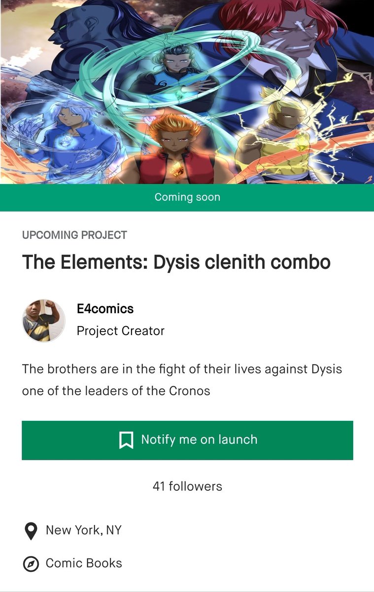 E4comics's tweet photo. Kickstarter is getting closer and closer. Can we get to 50 followers? Hell yea we can. #e4comics #theelements #comicbooks #anime #manga #kickstarter
https://t.co/wWcyMllJVP https://t.co/SaP8jNl2SZ