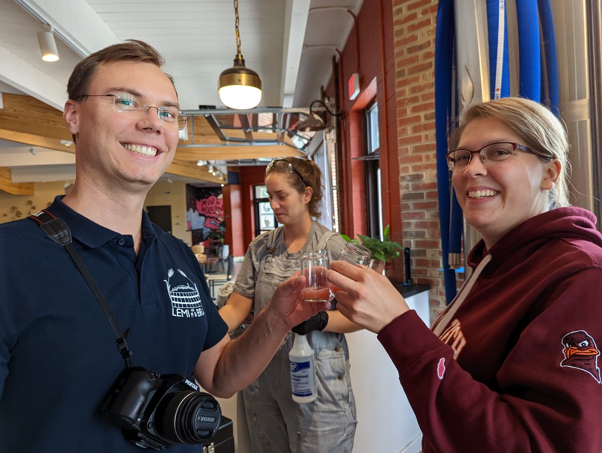 VTFoodScience's tweet photo. After an incredible and very busy 4 weeks, our '22 Brewing Exchange cohort from @TU_Muenchen @weihenstephan is returning home. ✈️🇩🇪 We had so much fun introducing them to American and VA brewing and learning from them about Bavarian brewing. (thread) https://t.co/EPbed7u7zQ