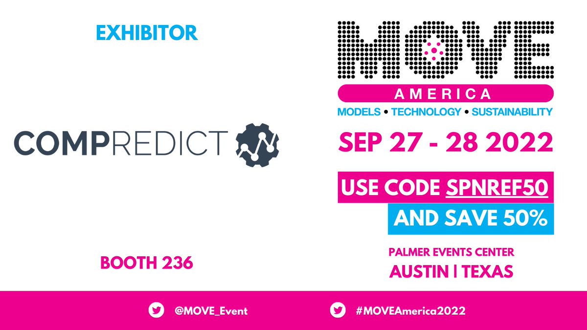 compredict's tweet image. 👔 Let's meet at @MOVE_Event next week!
🗺 Austin, Texas
✔ Replace HW sensors in vehicles by virtual sensors.
✔ Deepen vehicle health & usage monitoring with our AI-based solution.
✔ Augment the measurement capabilities of your development fleet.
📞 bit.ly/3Se6N8p