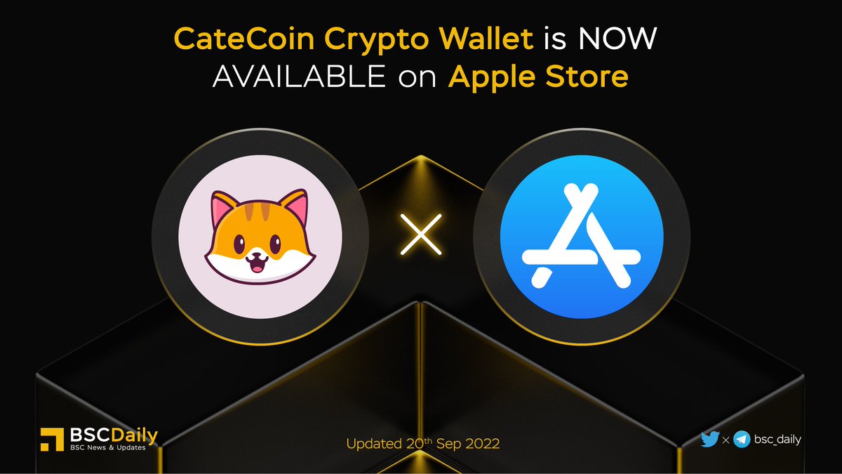 🔥 @catecoin Crypto Wallet is NOW AVAILABLE on #Apple Store🚀 #CATE - a Community Based Cat themed Utility project😍 $CATE - is a cat-themed meme coin that is designed to offer the holder a host of benefits that other meme coins don't have🔥 More details👇 #BNB #BSC #WEB3