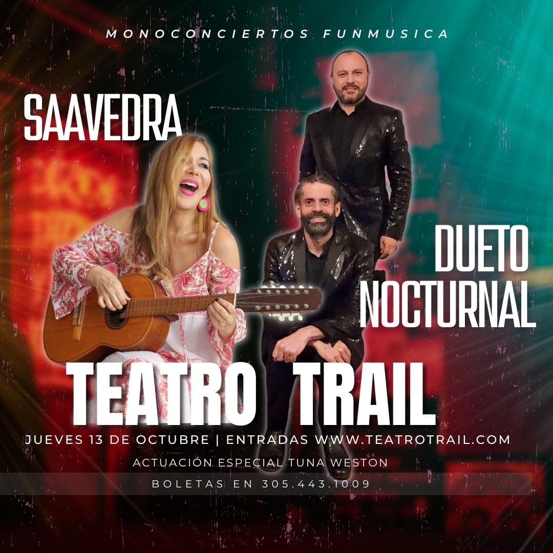 Nos vemos el próximo 13 octubre junto a Nocturnal Información de boletas en 305.443.1009 <a href="/TeatroTrail/">TEATRO TRAIL</a>