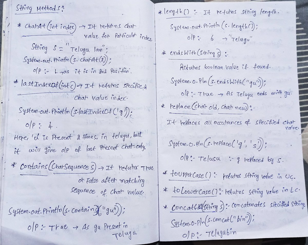 venkateshs02's tweet image. Day 6 leanings :
Learnt about Strings and String builders in Java
#100daysofcode
#DSAwithKunal
#javastrings
#selflearning