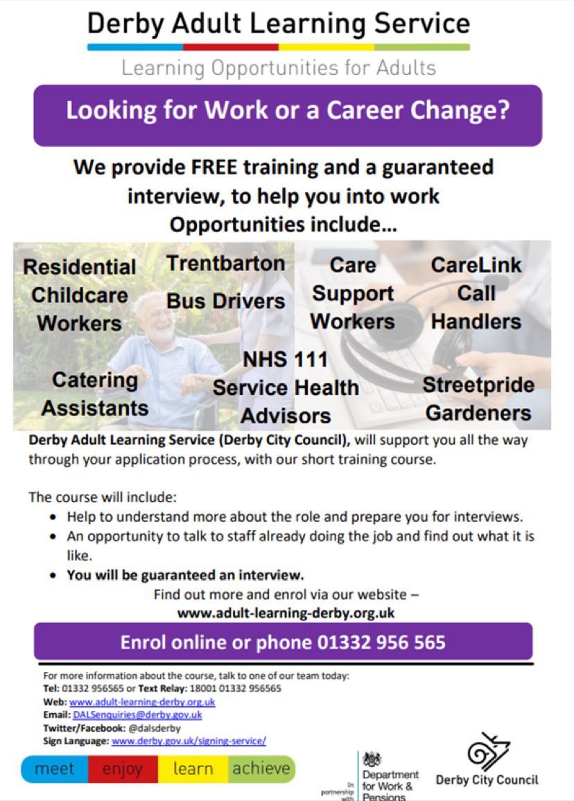 vmoulinou7's tweet photo. #derby #derbyadultlearningservice #derbycitycouncil #jobs #derbyjobs https://t.co/tq0020ae4o