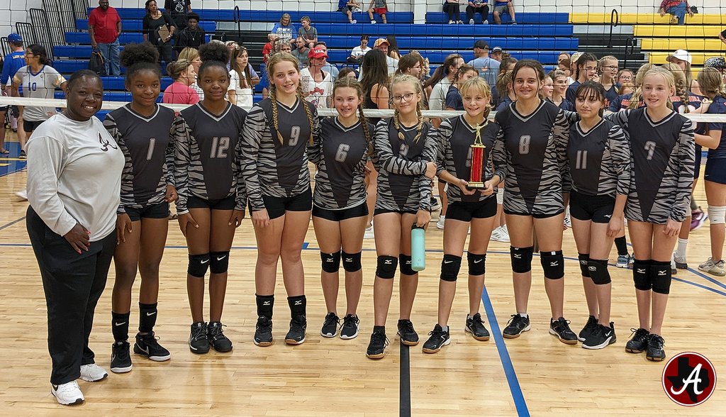 ArpISD's tweet photo. KUDOS to our @Arp_JH 🏐ladies!
Saturday at the Cumberland Academy JH tournament in Tyler, our 8th grade A team went 2-1 &amp; won the consolation bracket while our 7th grade A team went 2-1 to claim 2nd place.
Tuesday 7A, 8A, &amp; 8B  won at Waskom. 7B tied 1 set a piece.
#TPND https://t.co/QUTHCMk34k