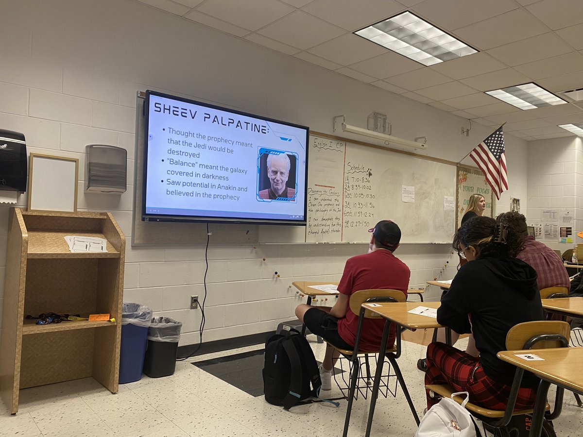 Discovery the Galaxy, such a fun Star Wars elective! Students are analyzing prophetic quotes.