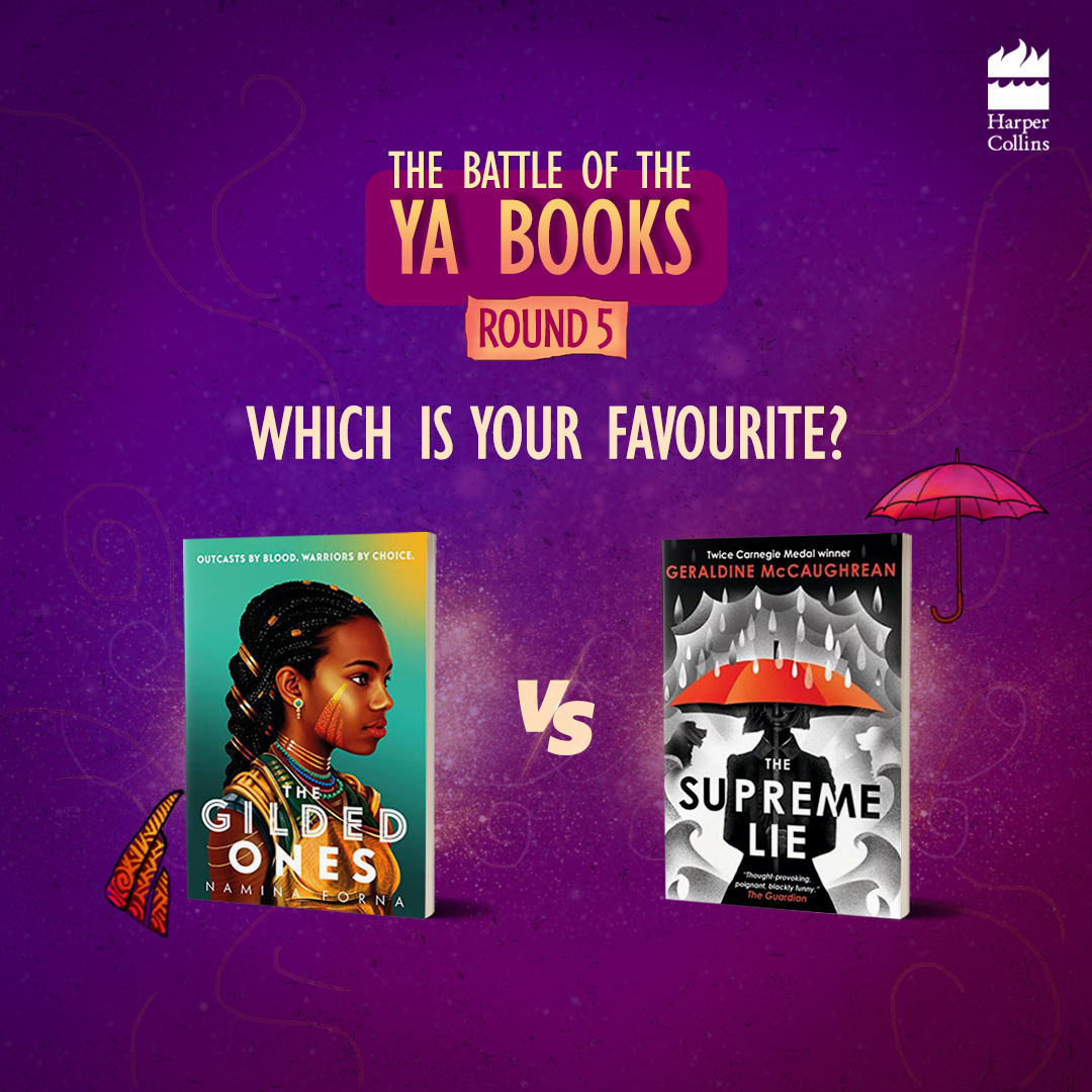 HarperCollinsIN's tweet photo. Choose your favourite fantasy novel and make it win! Stay tuned to know the winner! More rounds coming up!
@NaminaForna @GMcCaughrean
#LitWithYA #TheYABattle #YoungAdult #TheGildedOnes #TheSupremeLie #AfterSchoolTales #YoungAdultBooks #YoungAdults #YoungAdultFiction https://t.co/0UrI259577