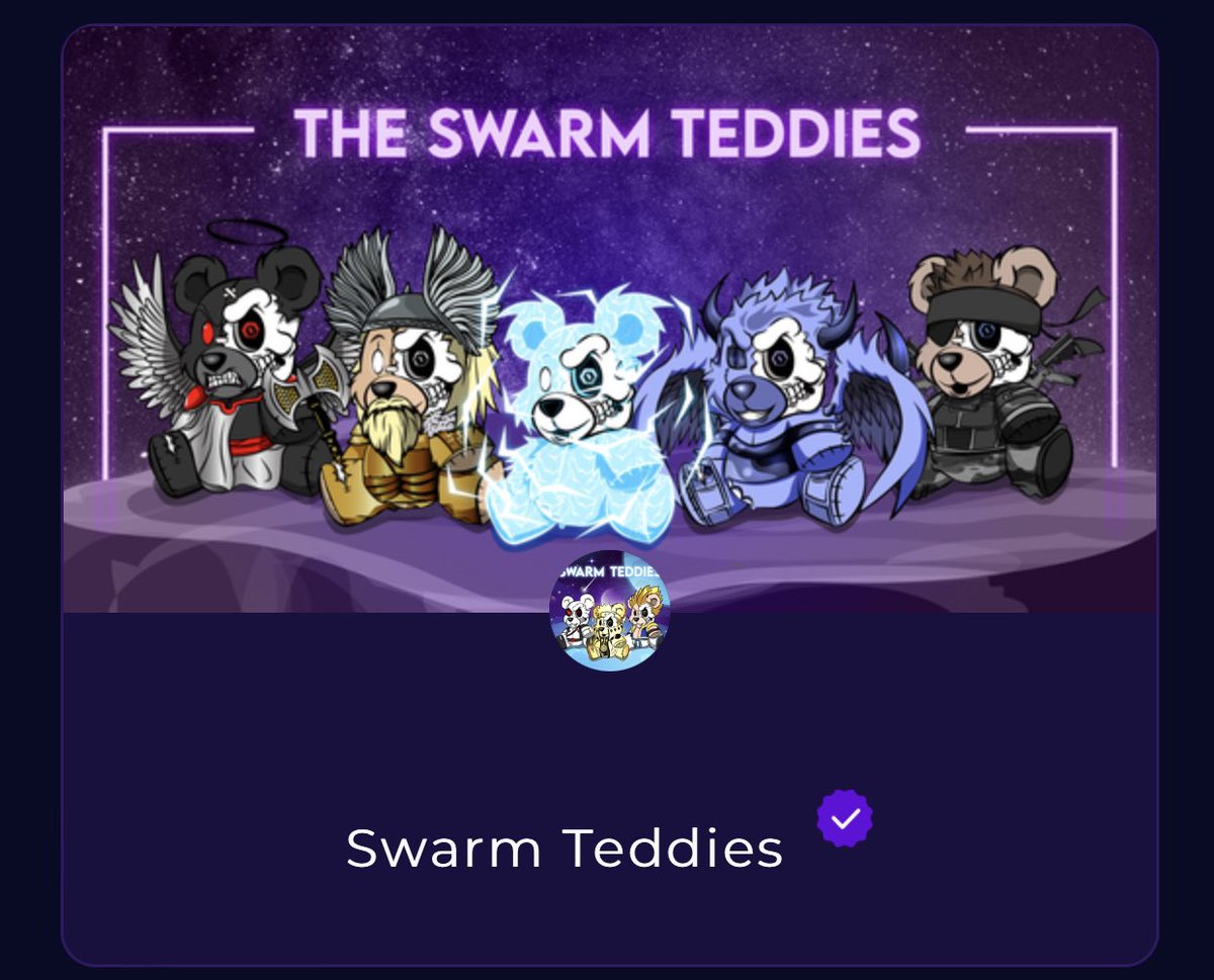 This is awesome🥰 Introducing - <a href="/SwarmTeddies/">The Swarm Teddies</a> the first Teddy Bear-like collection in Oasis Network. 

📍They will launch a Rose Club on Oct2, the 1st Casino of Oasis Network. Stay tuned for the updates. 

gallery.metamirror.space/collection/?na…

#NFTs #Oasis #ROSE 🌹🚀 <a href="/OasisProtocol/">Oasis 🌹</a>