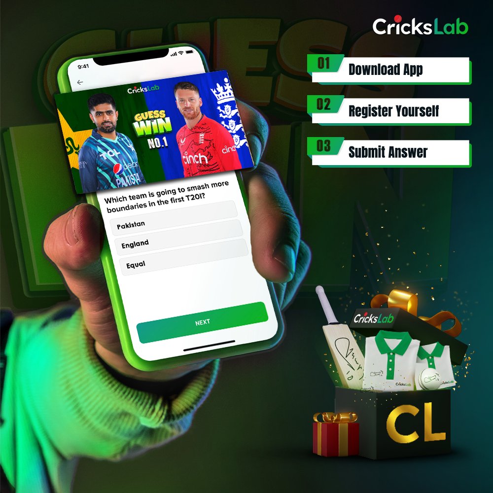CricksLab's tweet photo. ๐ https://t.co/PfljifAyXS
CricksLab Guess & Win is back with more exciting prizes ๐ฅณ
Just click on the given link and answer a simple question โ
#CricksLab #PAKvENG #ENGvPAK #GuessNWin #UKsyPAK #CricketTwitter https://t.co/IMyuE6b2Fk