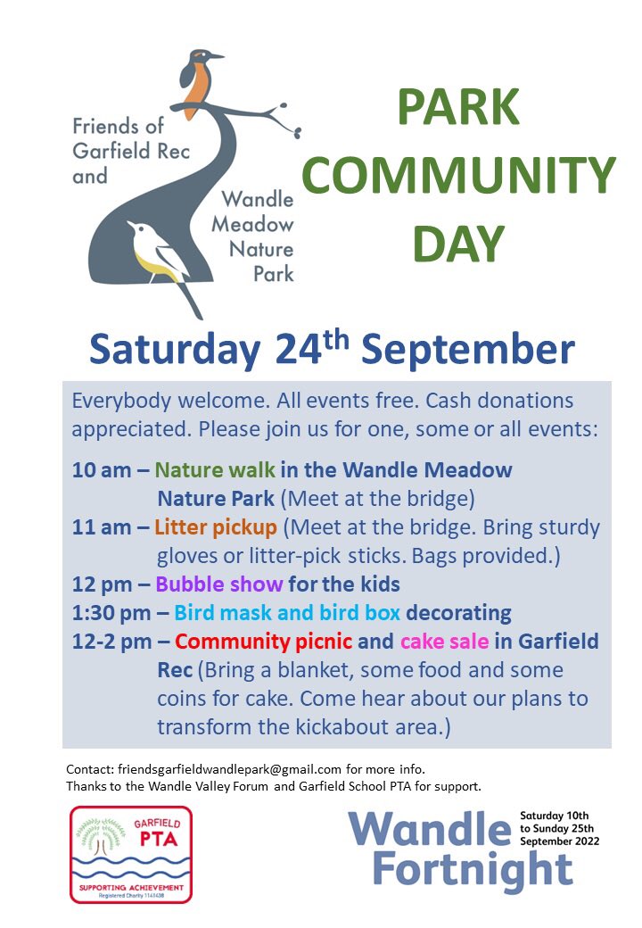 GarfieldWandle's tweet photo. Please come along to our Park Community Day this Saturday! https://t.co/hGJ9zCNZML