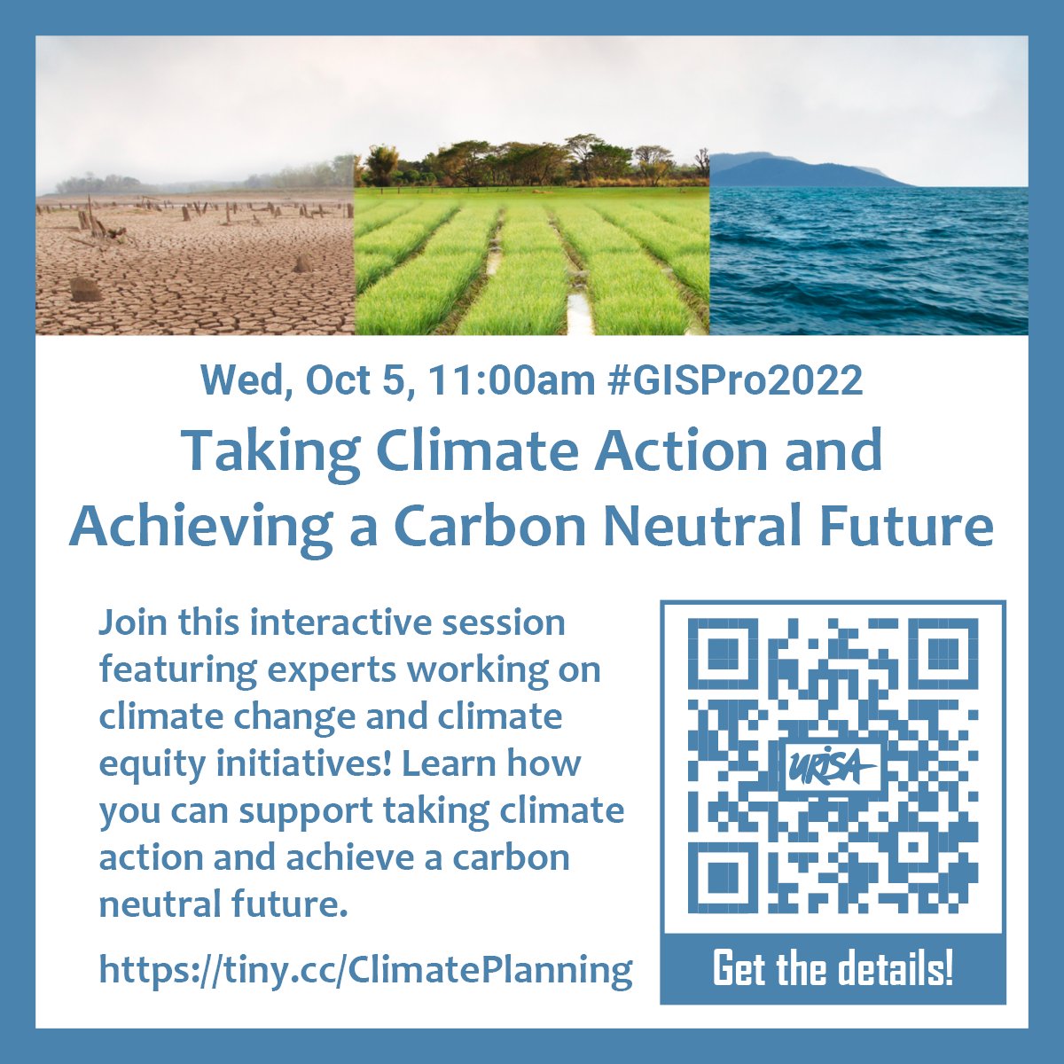 CommunitiesPlan's tweet photo. Join this exciting interactive session featuring experts working on climate change/climate equity initiatives at a local, regional, national, &amp; global scale &amp; learn how you can support taking climate action and achieve a carbon neutral future. https://t.co/h6A0F9JUHf #GISPro2022 https://t.co/a5mi6RU9wX