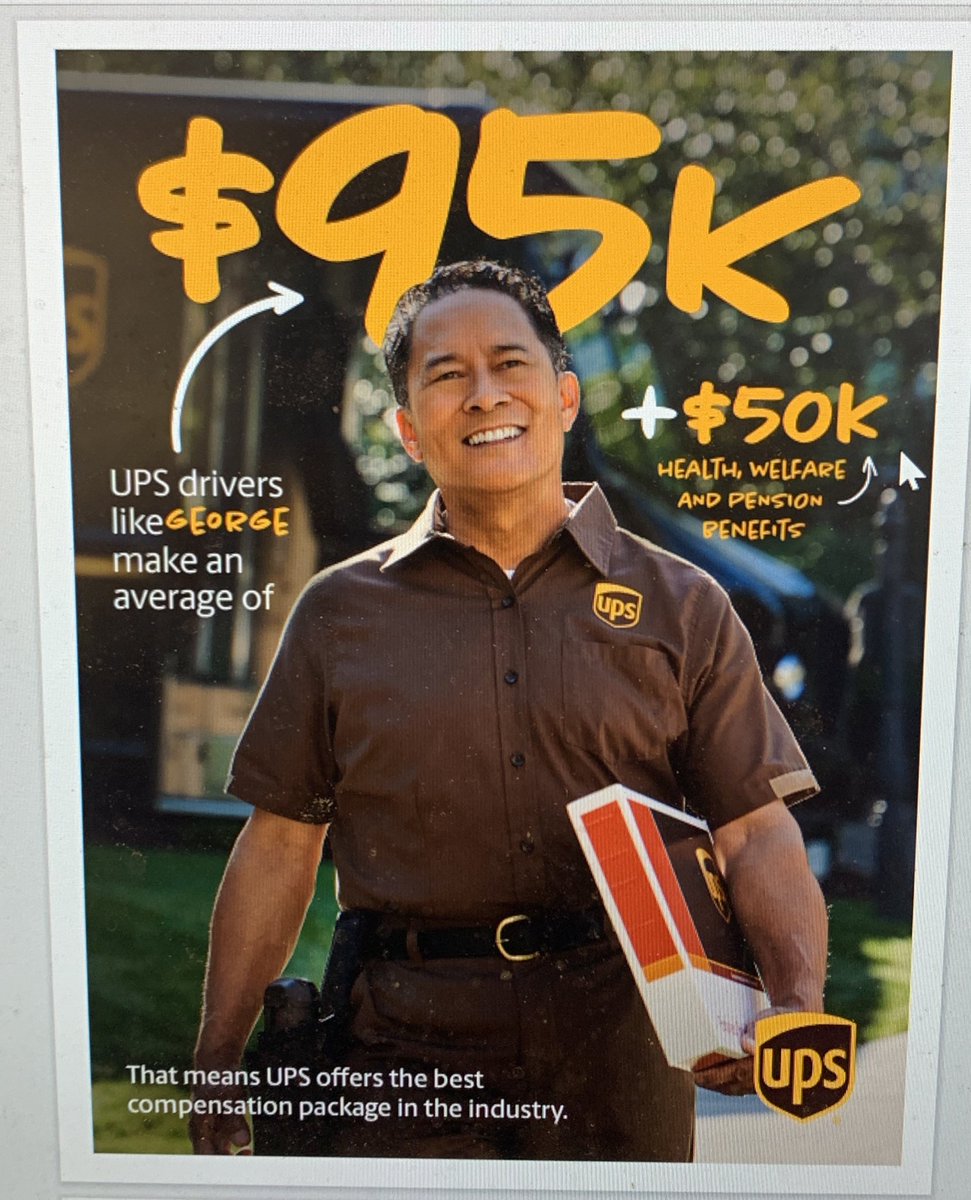 EcChsp's tweet photo. UPS is an amazing place to work with great pay and amazing benefits.  We are hiring UPSERS across the country like you for all positions. Apply today and start a great career👍 https://t.co/J91U2yPnjo