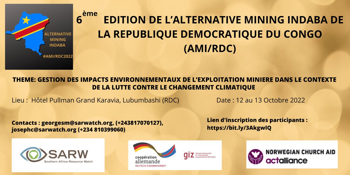 Lors de l'#AMIRDC2022 de cette année, nous nous réjouissons de promouvoir un secteur minier congolais qui respecte les exigences de protection de l'environnement dans le cadre de la lutte contre le changement climatique: bit.ly/3D1owLs