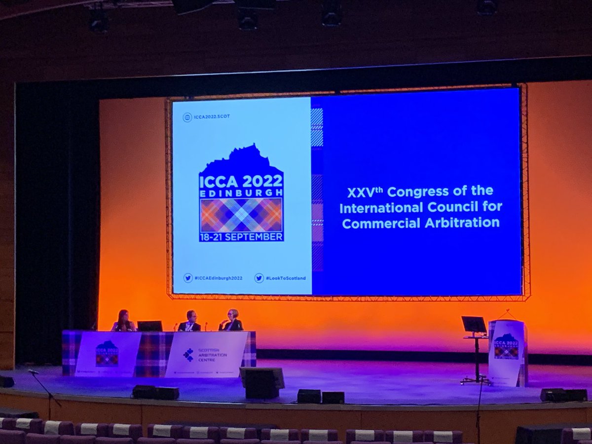 DianeMcgiffen's tweet photo. #ICCA #ICCA2022 #looktoscotland. Session on the sociology of arbitration about to start. Great panel https://t.co/AauUp78Kc3