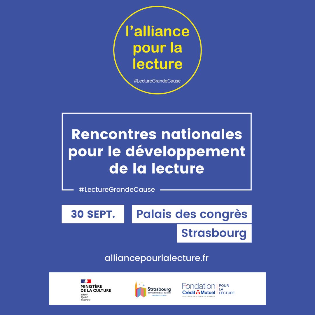 [À vos agendas] Les membres de L’<a href="/AllianceLecture/">L'Alliance pour la lecture</a> vous convient aux Rencontres nationales pour le
développement de la lecture, le 30/09 à <a href="/strasbourg/">Strasbourg.eu</a>!
Avec le soutien de <a href="/MinistereCC/">Ministère de la Culture 🇫🇷</a> et de la Fondation du Crédit Mutuel pour la lecture.
Inscription : buff.ly/3ODos6