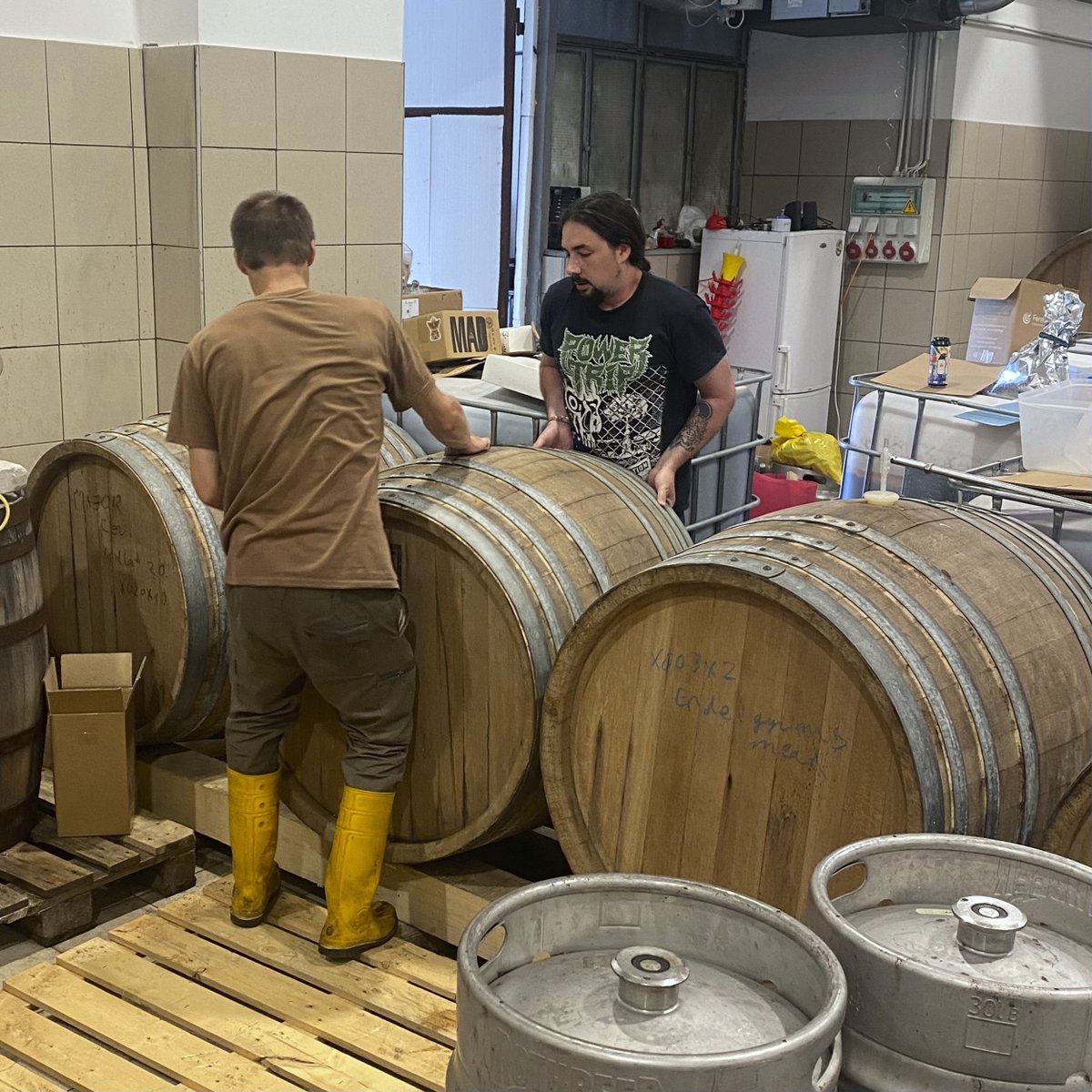 Whilst at Budapest Beer Week we had the pleasure of collaborating with Mad Scientist at their mixed fermentation site - MadX. Together we brewed a mixed ferm golden sour with Holy Goat Megablend and MadX cultures . We're stoked to see how this beer develops!