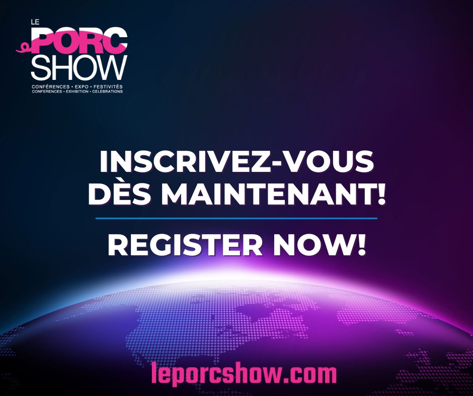 PorcShow's tweet photo. Il est maintenant possible de s'inscrire au #PorcShow.
🐷https://t.co/KKR5Tl2eWX
It's now possible to registered the Porc Show
🐷https://t.co/jR1nWA7L4g https://t.co/DHUK9gY7Da