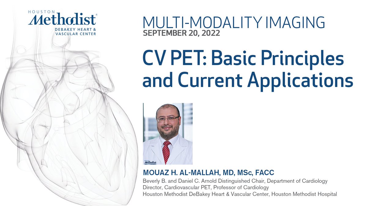 Live today at 12 PM CST, for this week's MMI Conference as Dr. Mouaz Al-Mallah presents “CV PET: Basic Principles and Current Applications.” #CardioEd #CV #MedEd #CVPET #Cardiovascular #MedImaging #Imaging

Watch it Live @ bit.ly/3dkLO4p